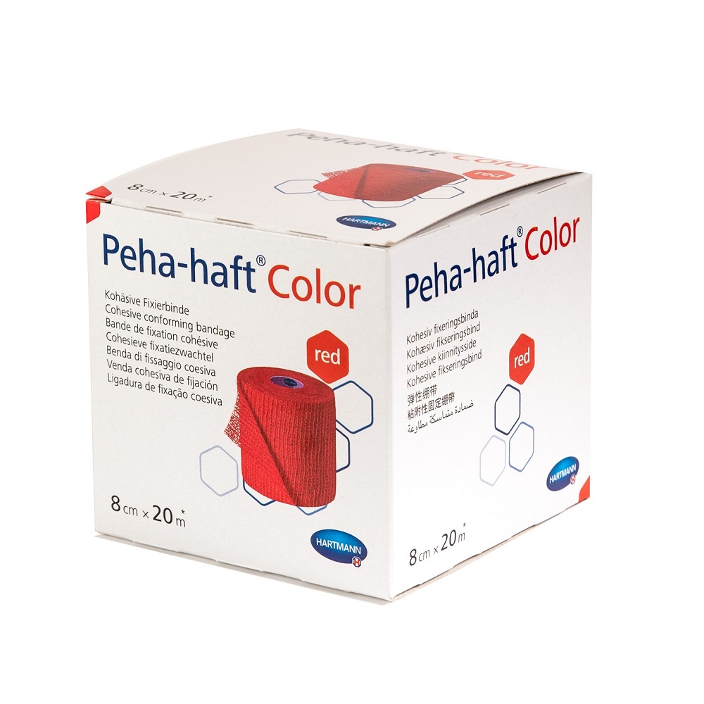 Bandaj elastic autoadeziv Peha-haft Color, rosu (932461), 8cm x 20m, Hartmann